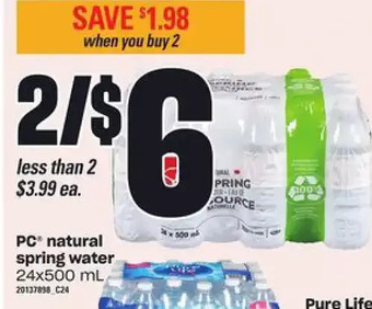 Independent Grocer Pc natural spring water offer