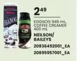 Loblaws Neilson/baileys eggnog coffee creamer offer