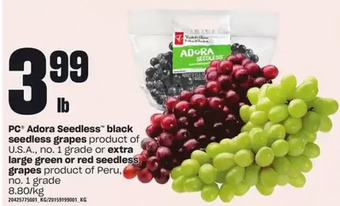 Zehrs Markets Pc adora seedless black seedless grapes or extra large green or red seedless grapes offer