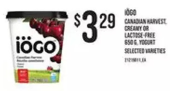 Zehrs Markets Iogo canadian harvest creamy or lactose-free offer
