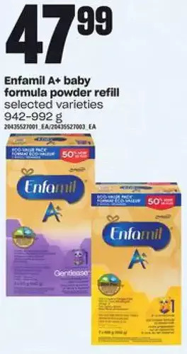 Loblaws Enfamil a+ baby formula powder refill offer