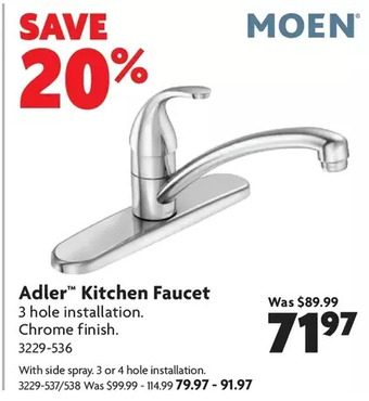 Home Hardware Adler kitchen faucet | with side spray offer