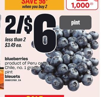 Independent Grocer Blueberries offer