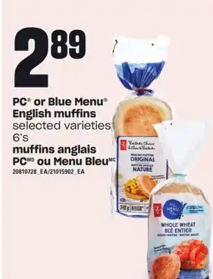 Independent Grocer Pc® or blue menu or blue menu® english muffins offer