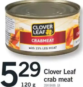 Fortinos Clover leaf crab meat offer