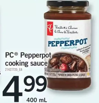 Fortinos Pc pepperpot cooking sauce offer
