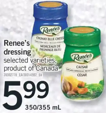 Fortinos Renee's dressing offer