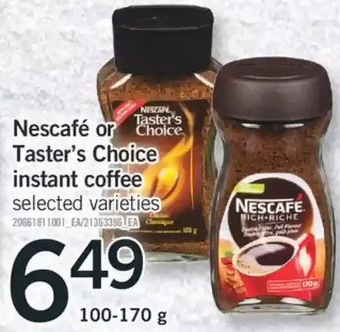 Fortinos Nescafé or taster's choice instant coffee offer