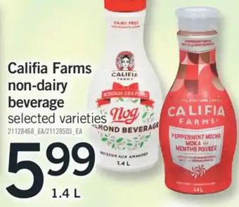 Fortinos Califia farms non-dairy beverage offer