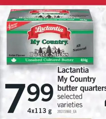 Fortinos Lactantia my country butter quarters offer