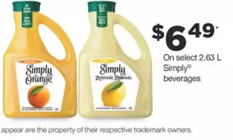 Fortinos Simply beverages offer