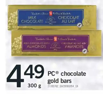 Fortinos Pc chocolate gold bars offer