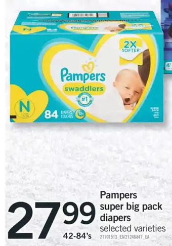 Fortinos Pampers super big pack diapers offer