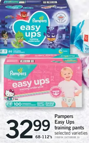 Fortinos Pampers easy ups training pants offer