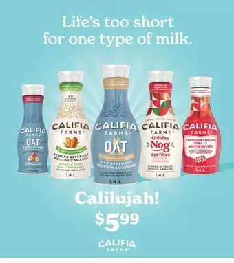 Fortinos Califia farms offer