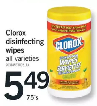 Fortinos Clorox disinfecting wipes offer