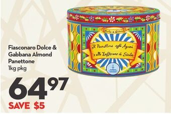 Longo's Dolce & gabbana almond panettone offer