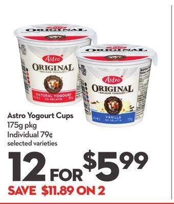 Longo's Astro yogourt cups offer