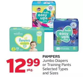 Rexall Pampers jumbo diapers or training pants offer