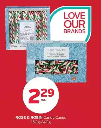 Rexall Rose & robin candy canes offer