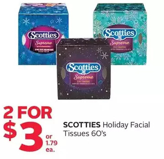 Rexall Scotties holiday facial tissues offer