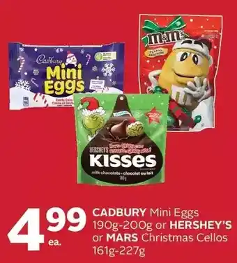 Rexall Cadbury mini eggs or hershey's or mars christmas cellos offer