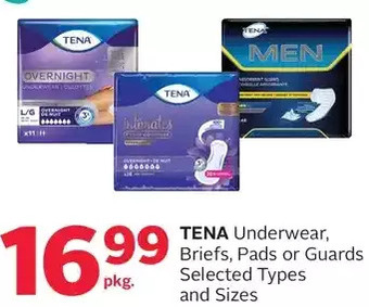 Rexall Tena underwear, briefs, pads or guards offer