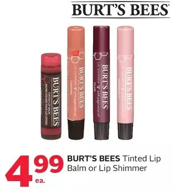 Rexall Burt's bees tinted lip balm or lip shimmer offer