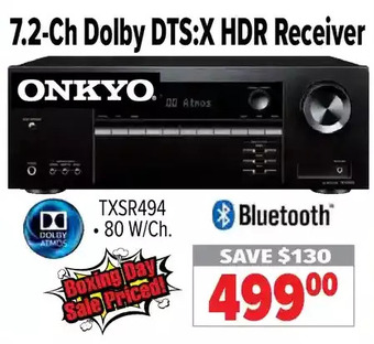 2001 Audio Video Onkyo 7.2-ch dolby dts:x hdr receiver offer
