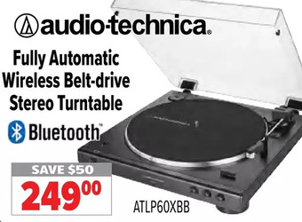 2001 Audio Video Audio-technica fully automatic wireless belt-drive stereo turntable offer