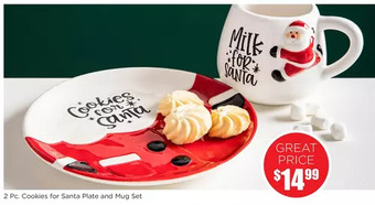 Kitchen Stuff Plus 2 pc. cookies for santa plate and mug set offer
