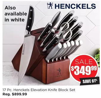 Kitchen Stuff Plus 17 pc. henckels elevation knife block set offer