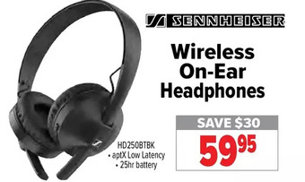 2001 Audio Video Sennheiser wireless on-ear headphones offer