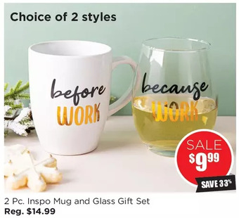 Kitchen Stuff Plus 2 pc. inspo mug and glass gift set offer