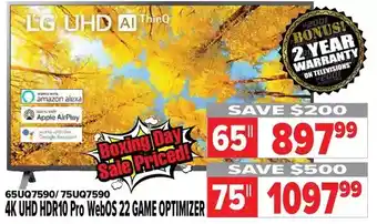 2001 Audio Video Lg 65" 4k uhd hdr10 pro webos 22 game optimizer | 75" offer