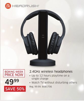 The Source Headrush 2.4ghz wireless headphones offer
