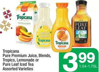 Highland Farms Tropicana pure premium juice, blends, tropics, lemonade or pure leaf iced tea offer