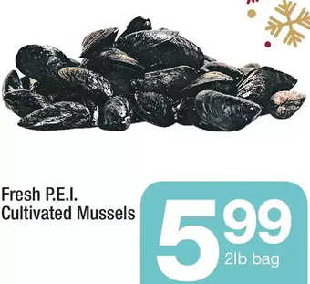 Highland Farms Fresh p.e.i. cultivated mussels offer