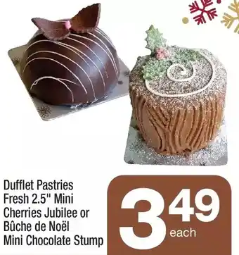 Highland Farms Dufflet pastries fresh mini cherries jubilee or buche de noel mini chocolate offer