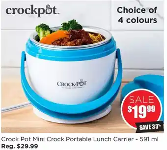 Kitchen Stuff Plus Crock pot mini crock portable lunch carirer offer