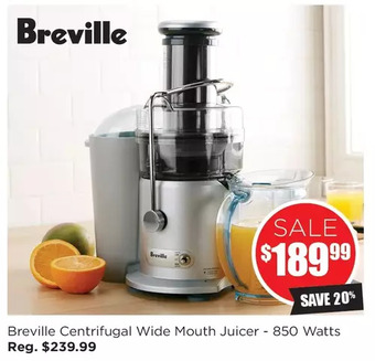 Kitchen Stuff Plus Breville centrifugal wide mouth juicer offer