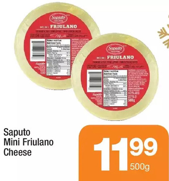 Highland Farms Saputo mini friulano cheese offer