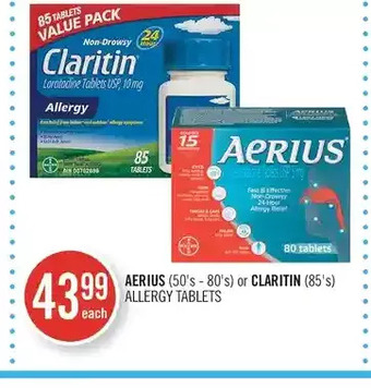 Shoppers Drug Mart Aerius or claritin allergy tablets offer