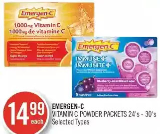 Shoppers Drug Mart Emergen-c vitamin c powder packets offer