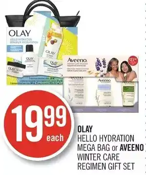 Shoppers Drug Mart Olay hello hydration mega bag or aveeno winter care regimen gift set offer