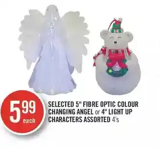 Shoppers Drug Mart 5" fibre optic colour changing angel or 4" light up characters assorted offer