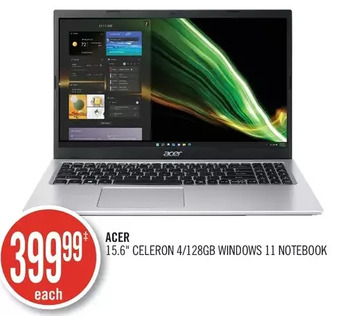 Shoppers Drug Mart Acer 15.6" celeron 4/128gb windows 11 notebook offer
