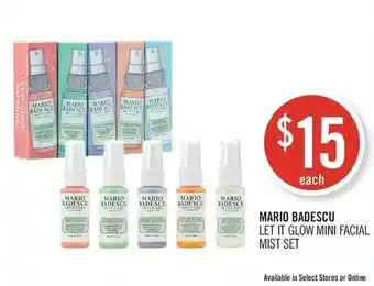 Shoppers Drug Mart Mario badescu let it glow mini facial mist set offer