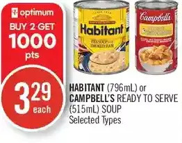 Shoppers Drug Mart Habitant or campbell's ready to serve soup offer