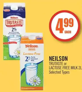 Shoppers Drug Mart Neilson trutaste or lactose free milk offer